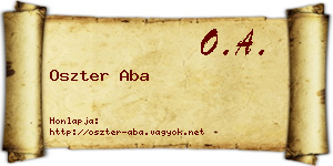 Oszter Aba névjegykártya